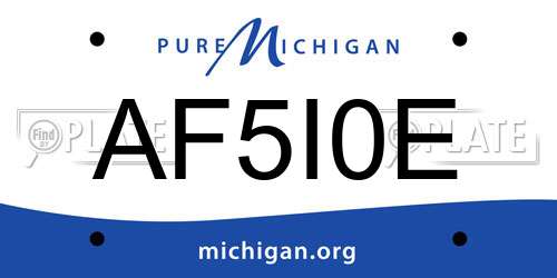 AF5I0E Michigan License Plate