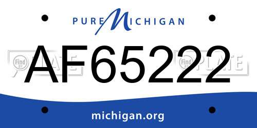 AF65222 Michigan License Plate