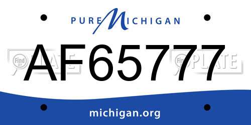 AF65777 Michigan License Plate