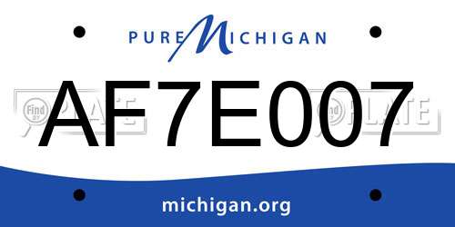 AF7E007 Michigan License Plate