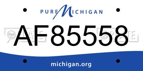 AF85558 Michigan License Plate
