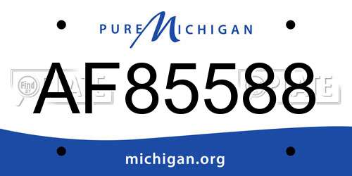 AF85588 Michigan License Plate