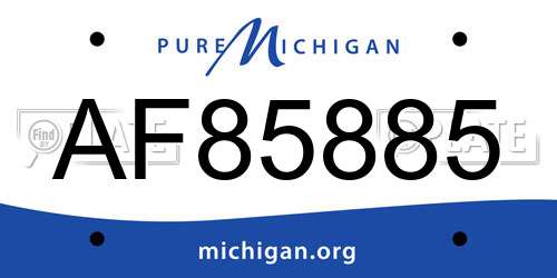 AF85885 Michigan License Plate