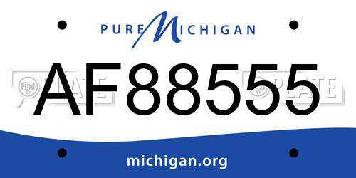 AF88555 Michigan License Plate