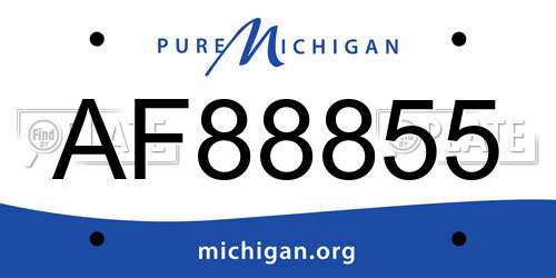 AF88855 Michigan License Plate