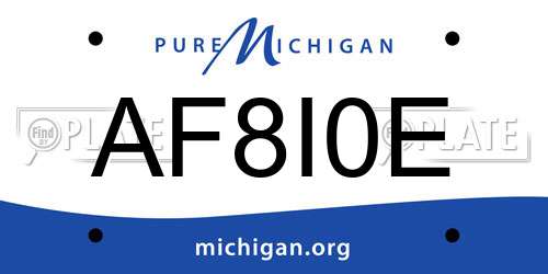 AF8I0E Michigan License Plate