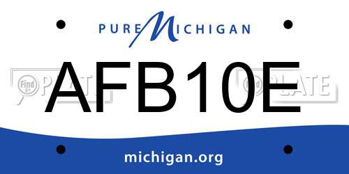 AFB10E Michigan License Plate