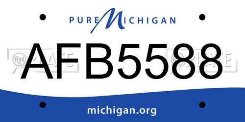 AFB5588 Michigan License Plate