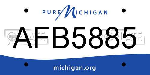 AFB5885 Michigan License Plate