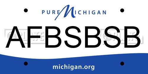 AFBSBSB Michigan License Plate