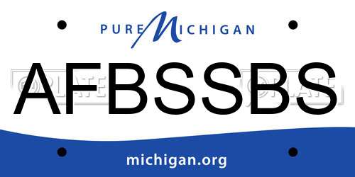 AFBSSBS Michigan License Plate