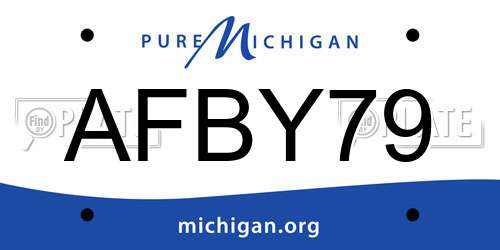 AFBY79 Michigan License Plate