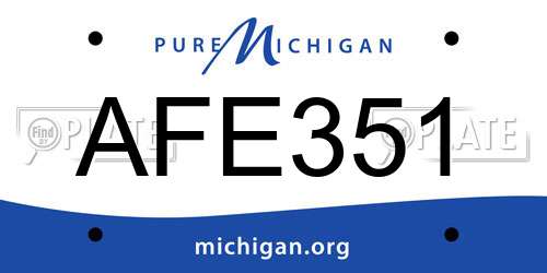 AFE351 Michigan License Plate