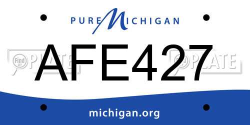 AFE427 Michigan License Plate