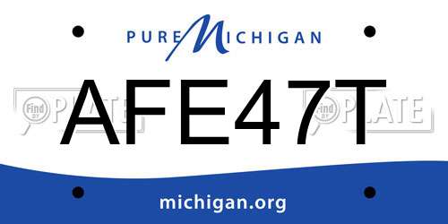 AFE47T Michigan License Plate