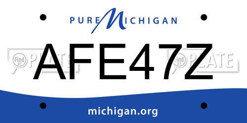 AFE47Z Michigan License Plate