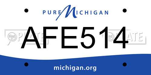 AFE514 Michigan License Plate