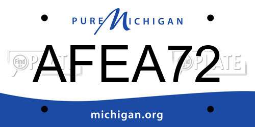 AFEA72 Michigan License Plate