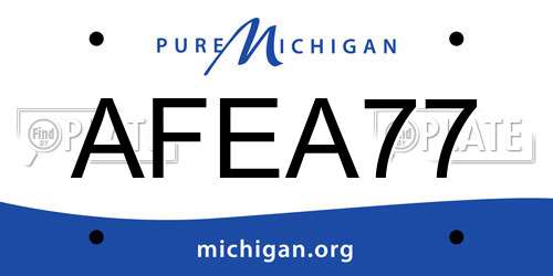 AFEA77 Michigan License Plate