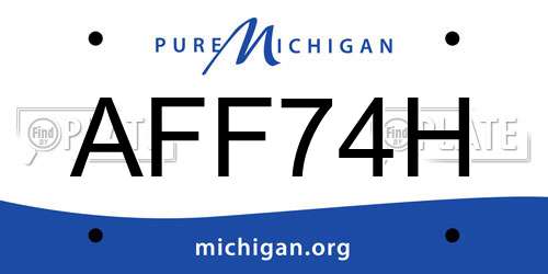 AFF74H Michigan License Plate