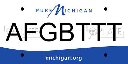 AFGBTTT Michigan License Plate