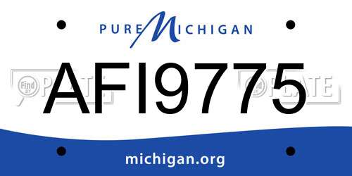 AFI9775 Michigan License Plate