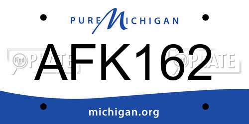 AFK162 Michigan License Plate