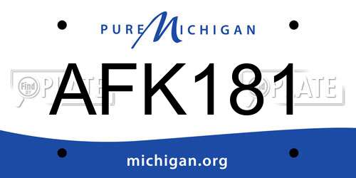 AFK181 Michigan License Plate