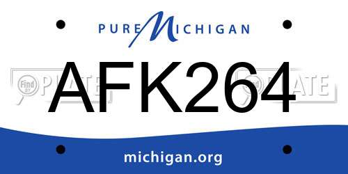 AFK264 Michigan License Plate