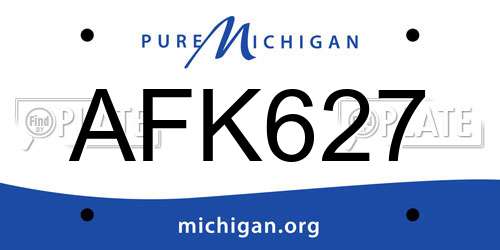 AFK627 Michigan License Plate