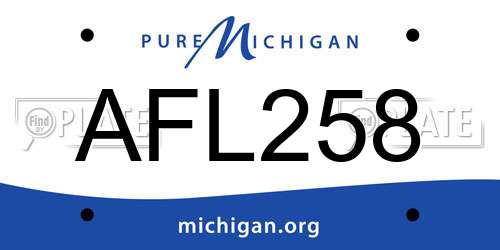 AFL258 Michigan License Plate