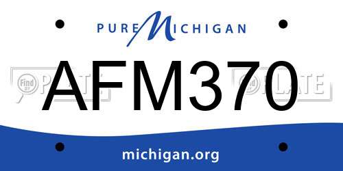 AFM370 Michigan License Plate