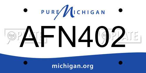 AFN402 Michigan License Plate