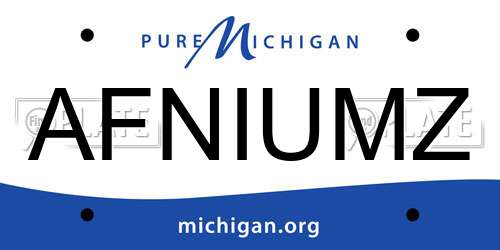 AFNIUMZ Michigan License Plate
