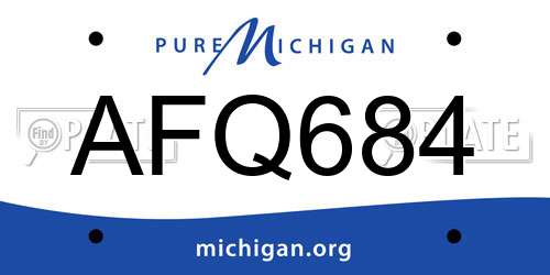 AFQ684 Michigan License Plate