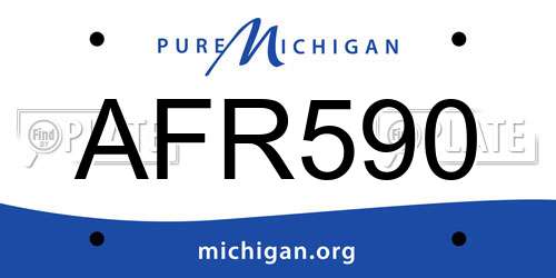 AFR590 Michigan License Plate