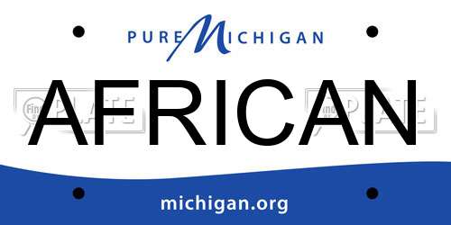 AFRICAN Michigan License Plate