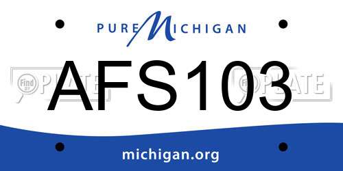AFS103 Michigan License Plate