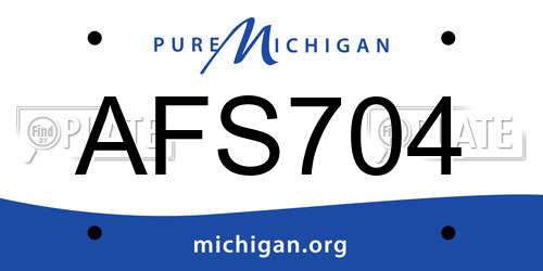 AFS704 Michigan License Plate