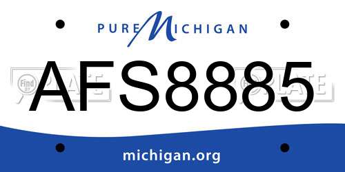 AFS8885 Michigan License Plate