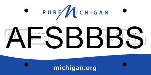 AFSBBBS Michigan License Plate
