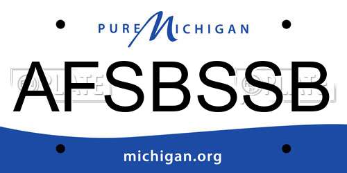 AFSBSSB Michigan License Plate