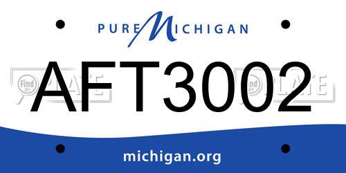 AFT3002 Michigan License Plate