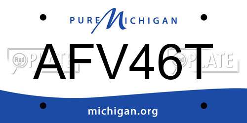 AFV46T Michigan License Plate