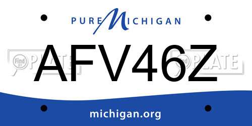 AFV46Z Michigan License Plate