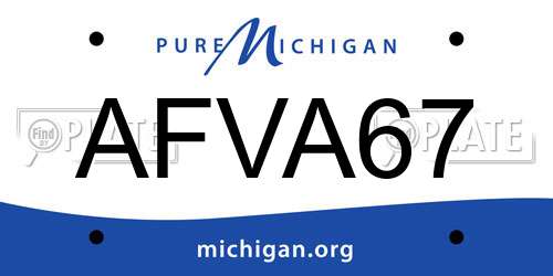 AFVA67 Michigan License Plate