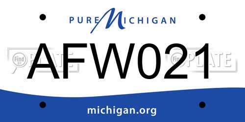 AFW021 Michigan License Plate