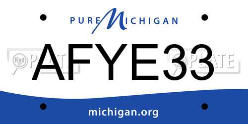 AFYE33 Michigan License Plate