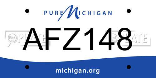 AFZ148 Michigan License Plate