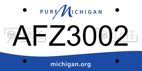 AFZ3002 Michigan License Plate